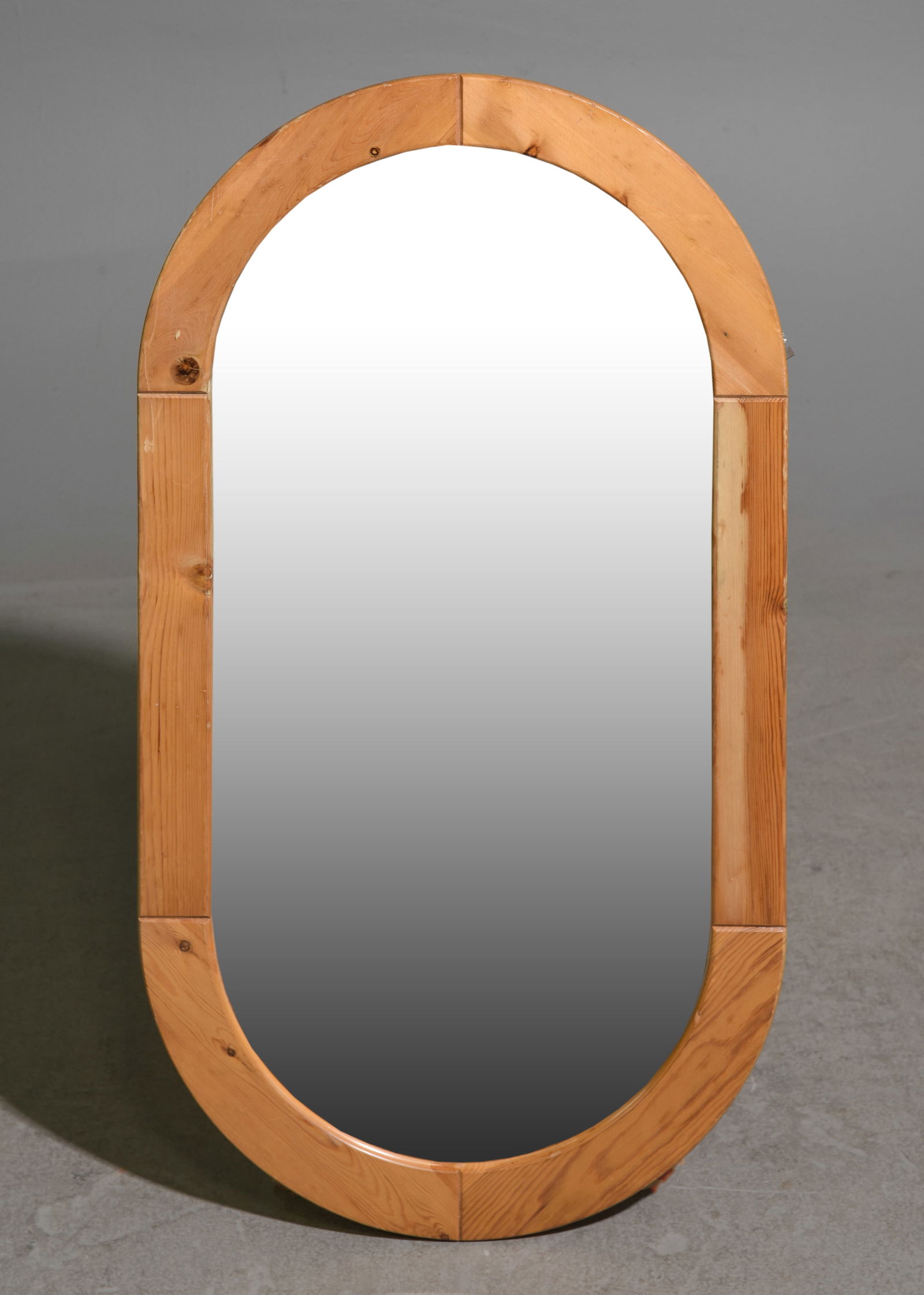 Swedish Pine Oval Framed Mirror (1 of 3)