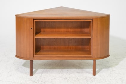 Mid Century Modern Revolving Low Corner Cabinet