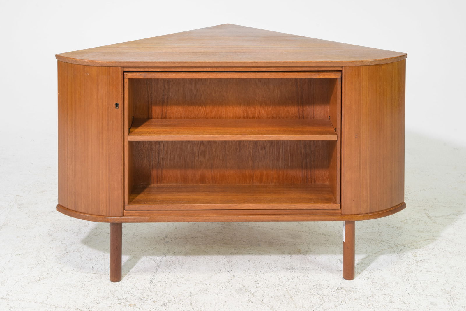 Mid Century Modern Revolving Low Corner Cabinet (1 of 5)