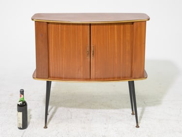 Mid Century Modern Tambour Door Cabinet