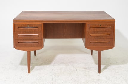 Mid Century Modern Desk with Bookshelf Front