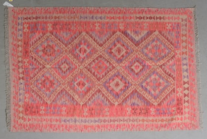 Hand Knotted Wool Kilim Rug - 6'5 x 4'10