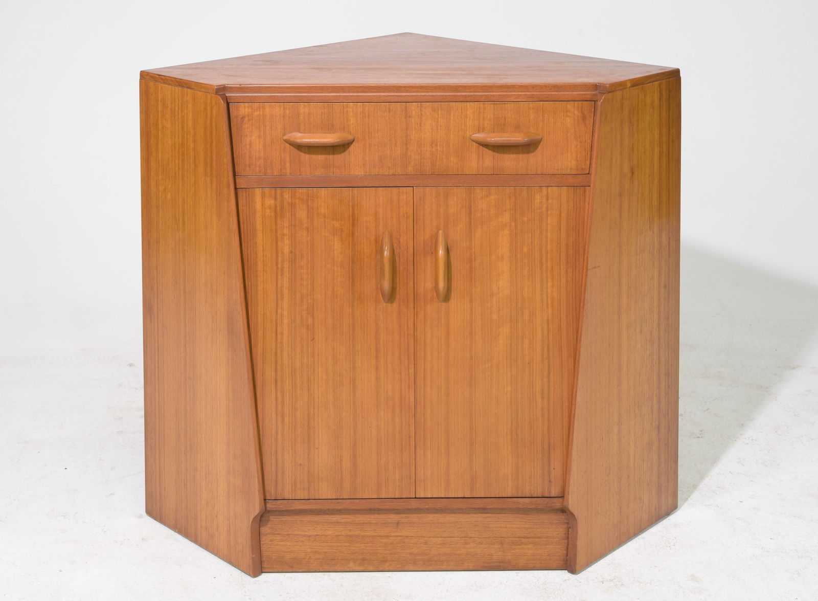Mid Century Modern Corner Cabinet: Danish Modern Style Corner Cabinet - 33.5 inches tall x 39 x 37