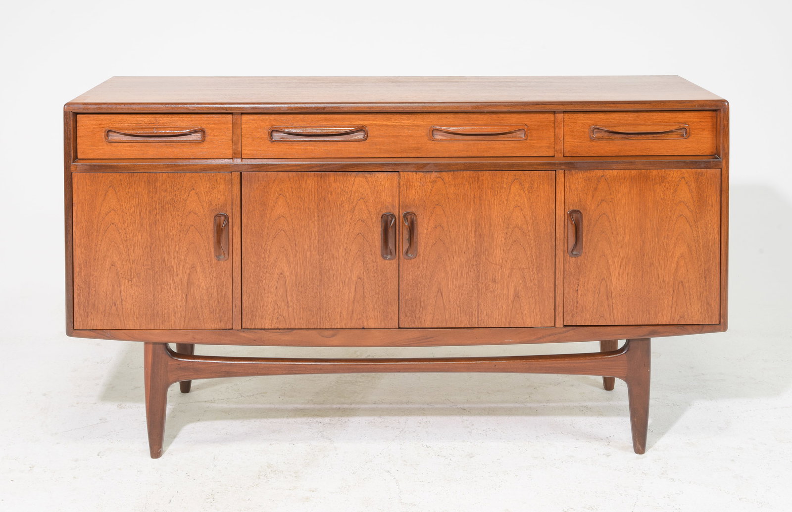 Mid Century Small "Fresco" Sideboard - G-Plan: This Danish Modern Style Teak Credenza is made by Mid Century Modern Furniture Maker G Plan ( Gplan ) & is part of their "Fresco" Range. - 33 in tall x 60 x 18