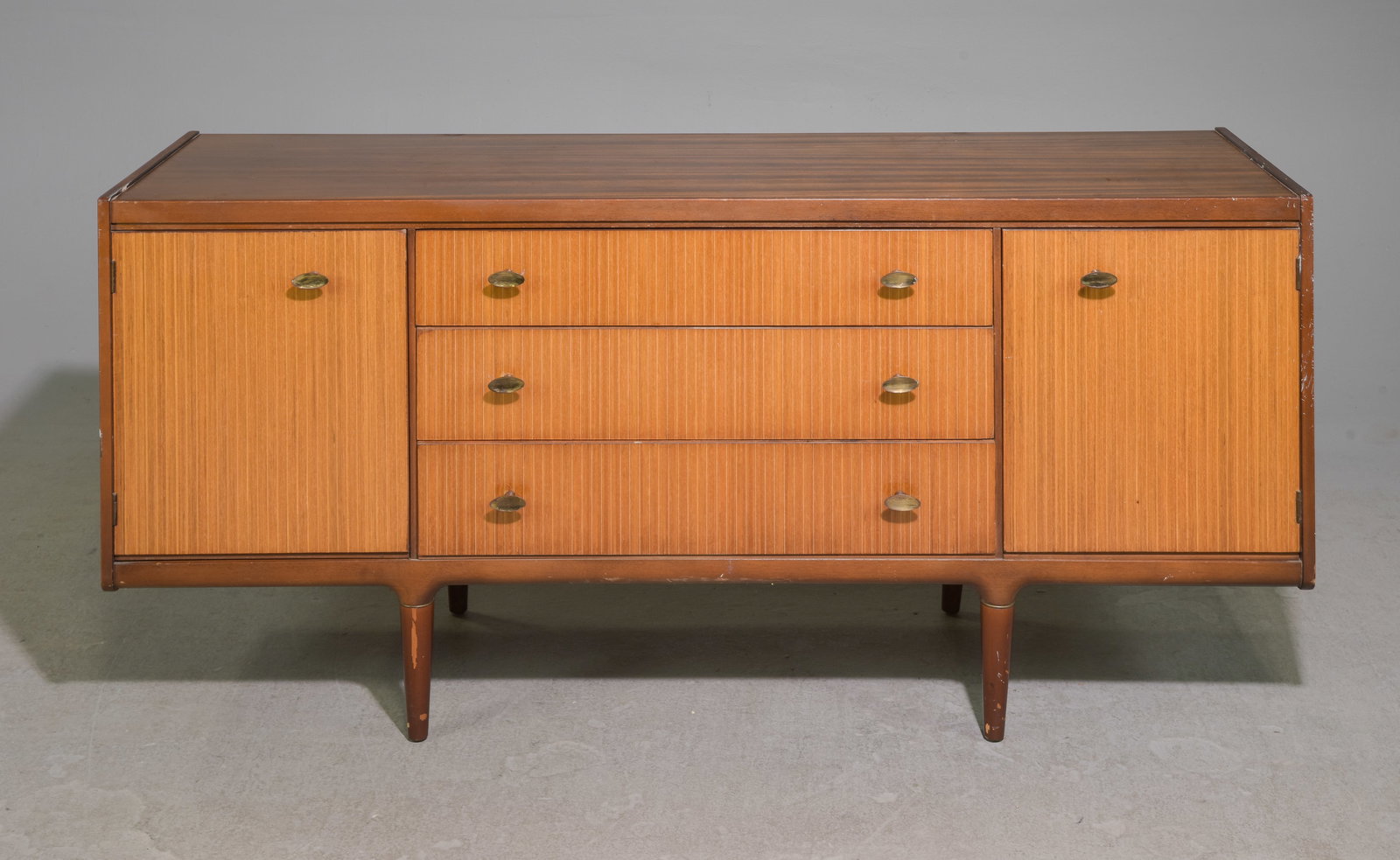 Mid Century Modern Sideboard / Dresser: Danish Modern Style Sideboard / Dresser - 27.5 inches tall x 60 x 19