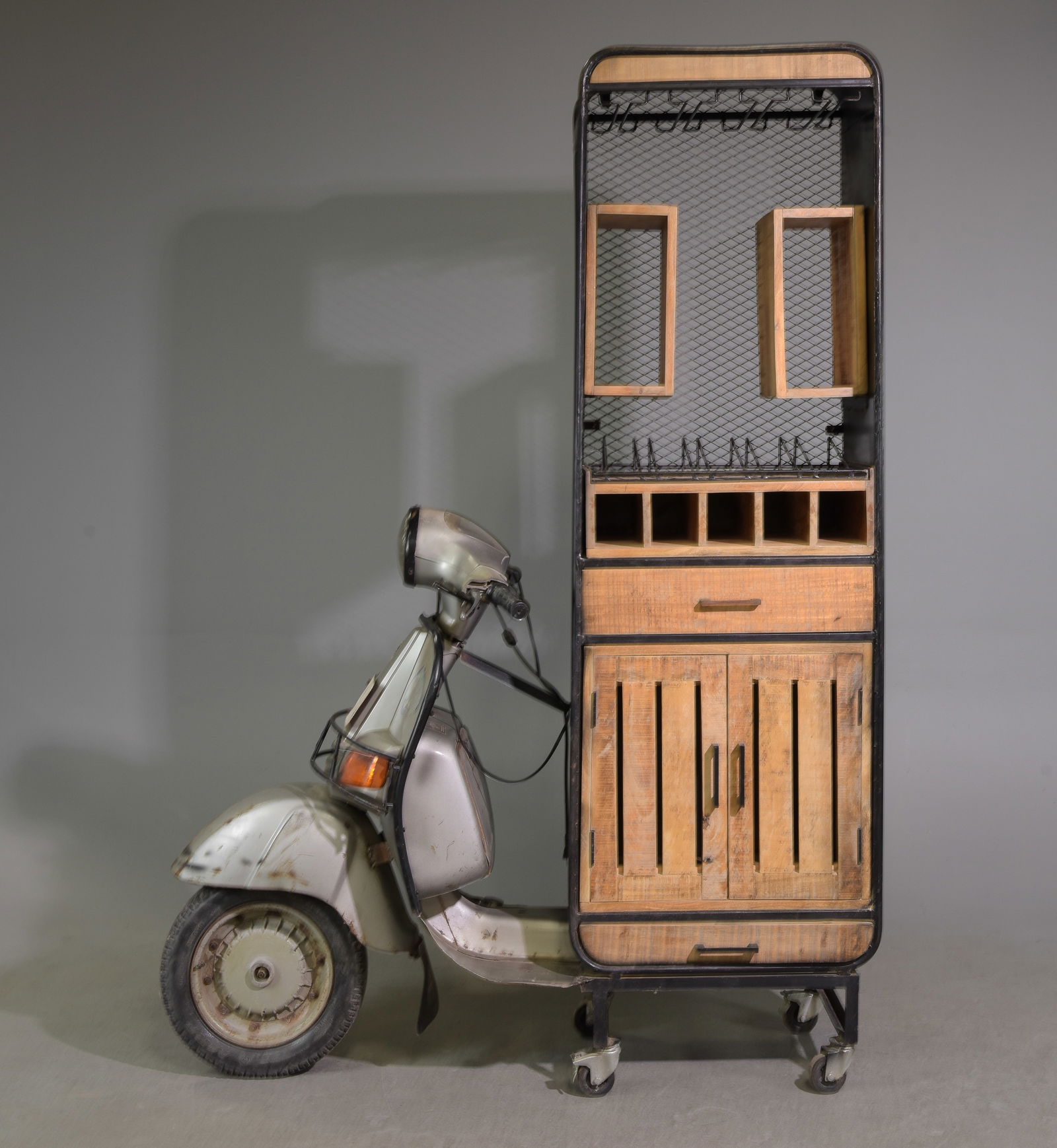 Metal Bottle Rack / Cabinet Motorcycle (1 of 6)