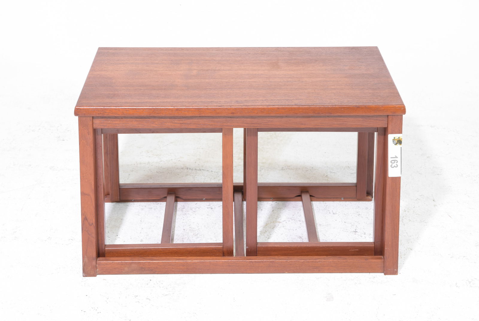 Mid Century Modern Nest of 3 Tables: Danish Modern Style Nest of 3 Tables - 16 inches tall x 29 x 16