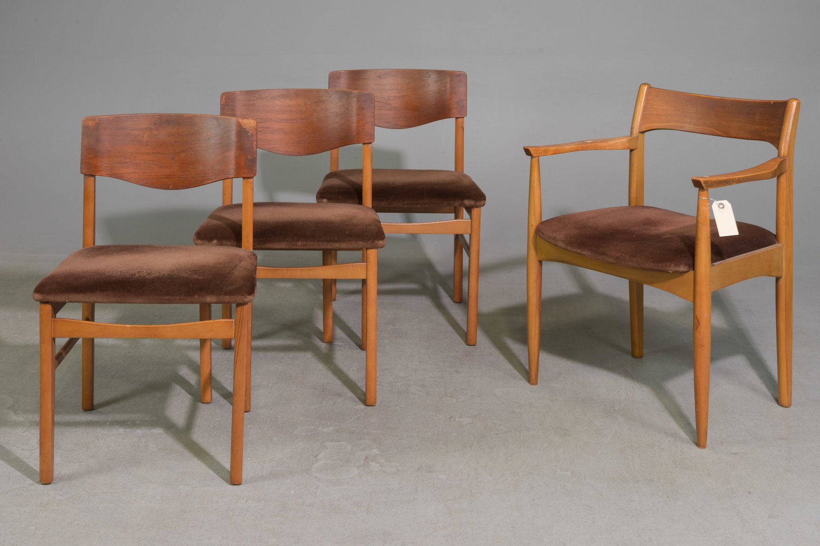 Set Of 4 Mid Century Modern Dining Chairs: Set Of Danish Modern Style Dining Chairs - 30 inches tall x 19 x 19, seat height is 17 inches