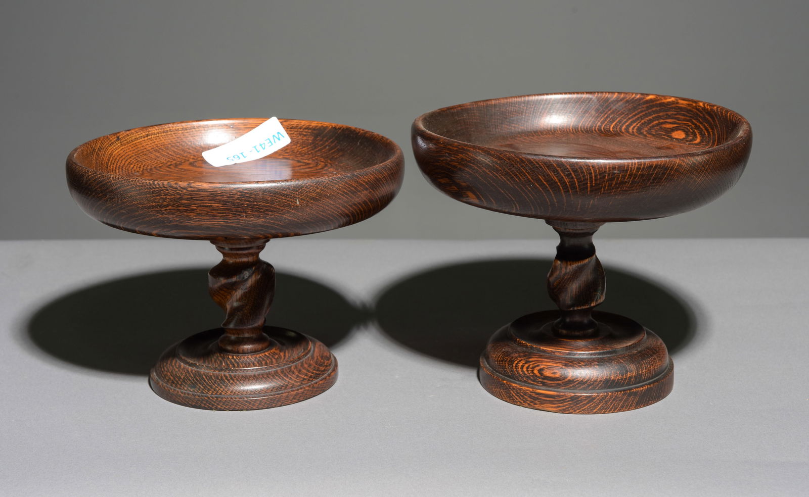 2 British Oak Barley Twist Fruit Bowls / Compotes (1 of 3)