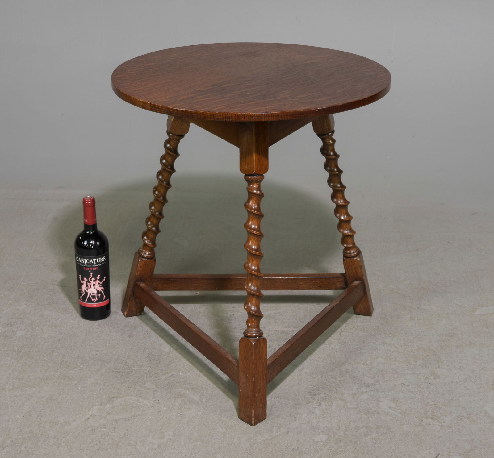 British Oak Round Twisted Leg Occasional Table (1 of 3)