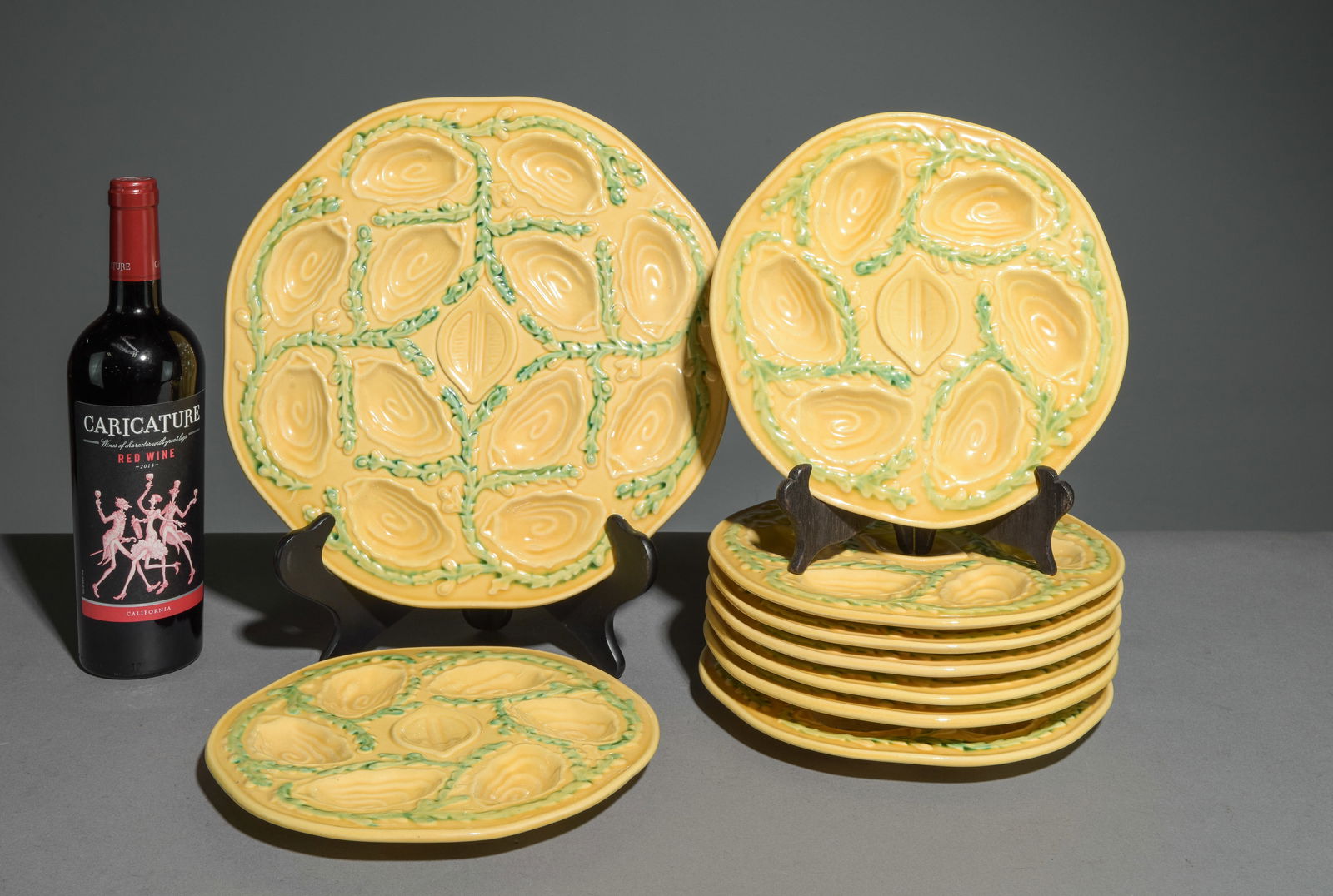 9pc French Oyster Plate Set - Platter & 8 Plates (1 of 5)