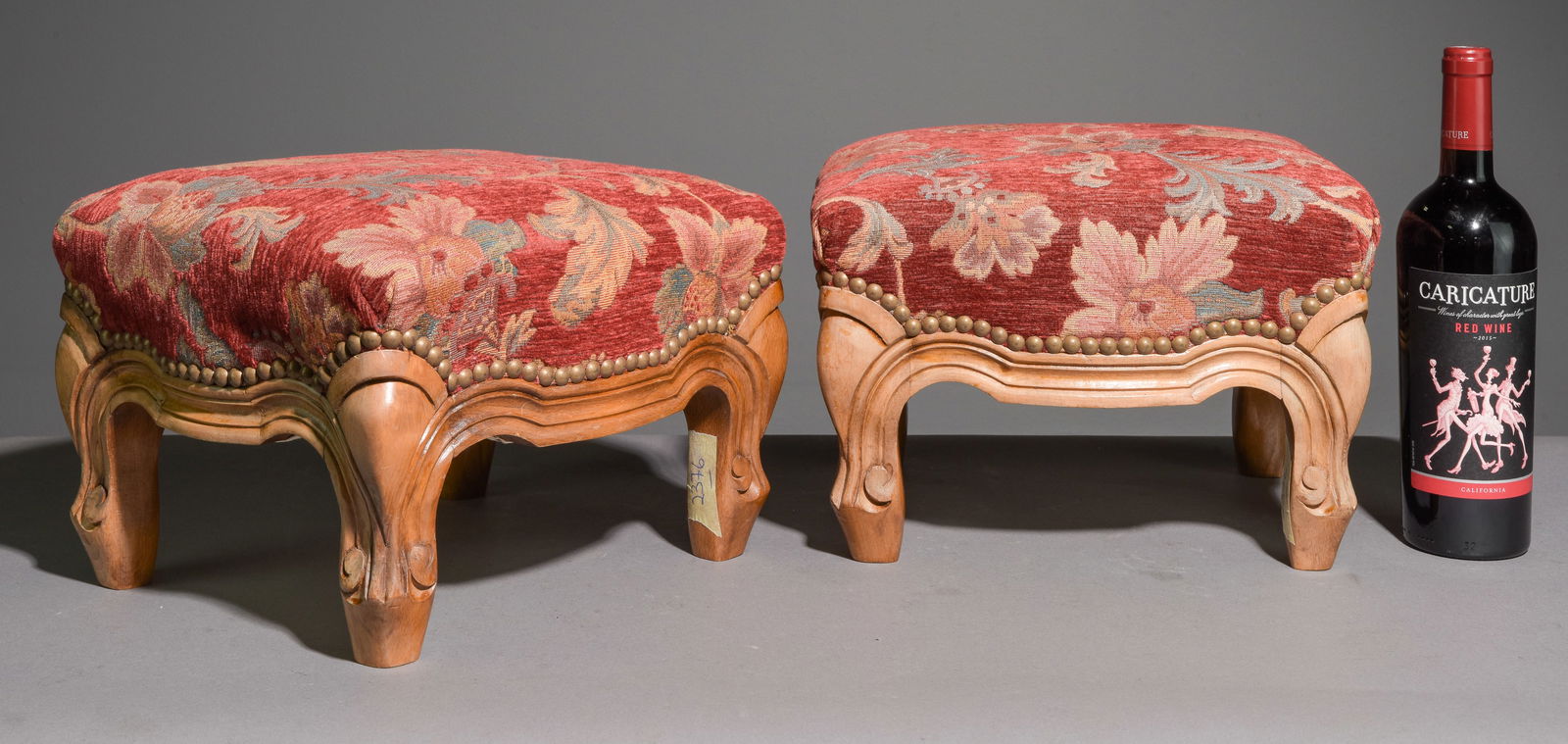 Pair Of Louis XV Style Upholstered Footstools (1 of 4)