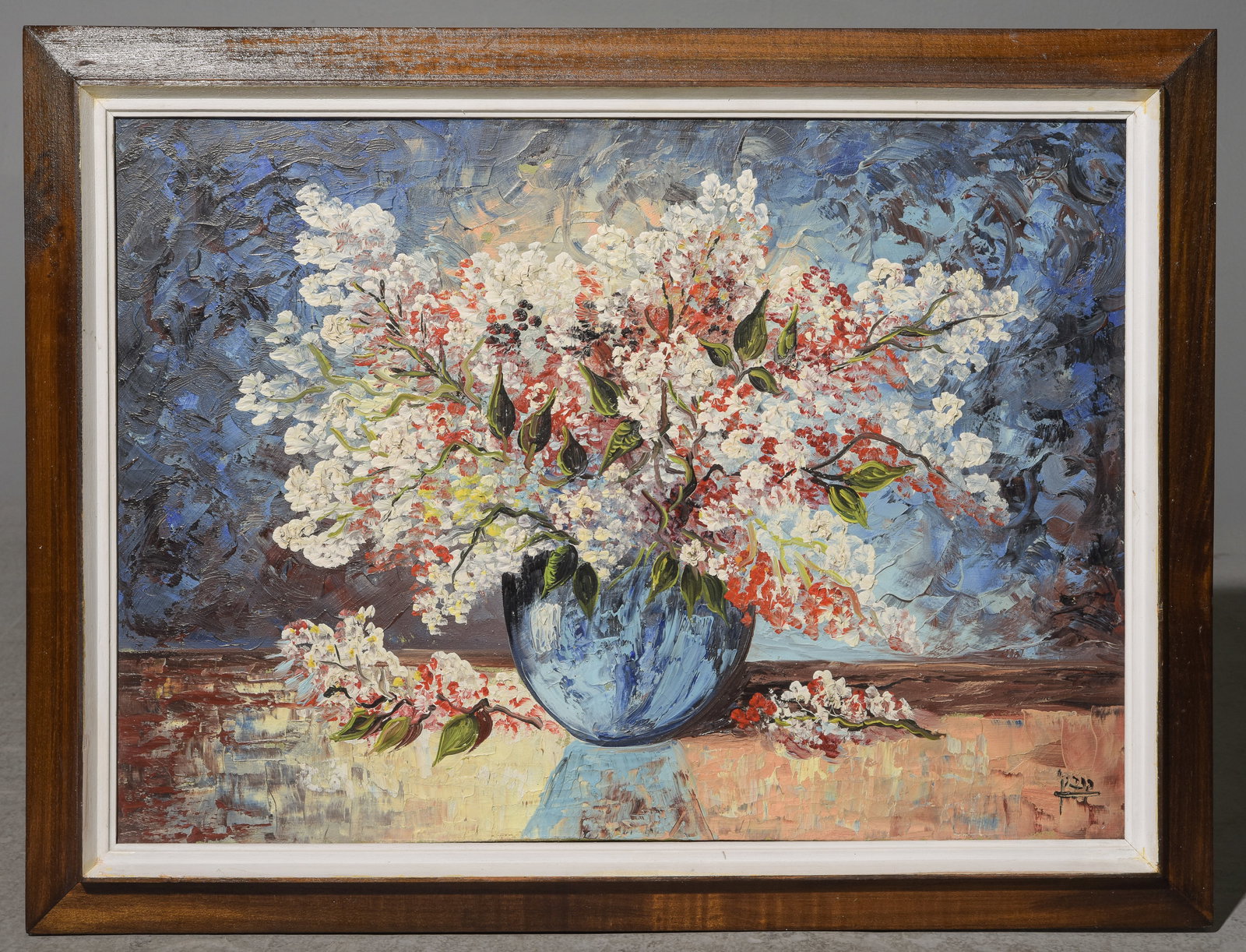 Framed Flowers In Vase Still Life Oil Painting (1 of 3)