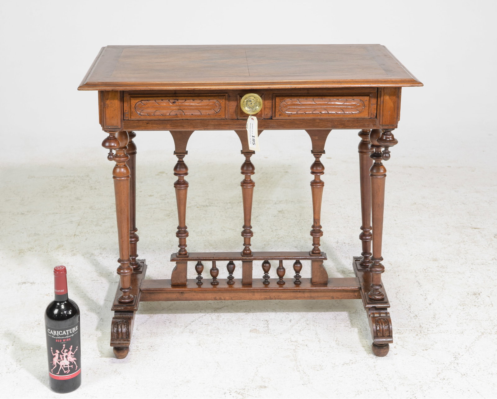 Henri II Style Walnut Writing Table c.1920's (1 of 4)