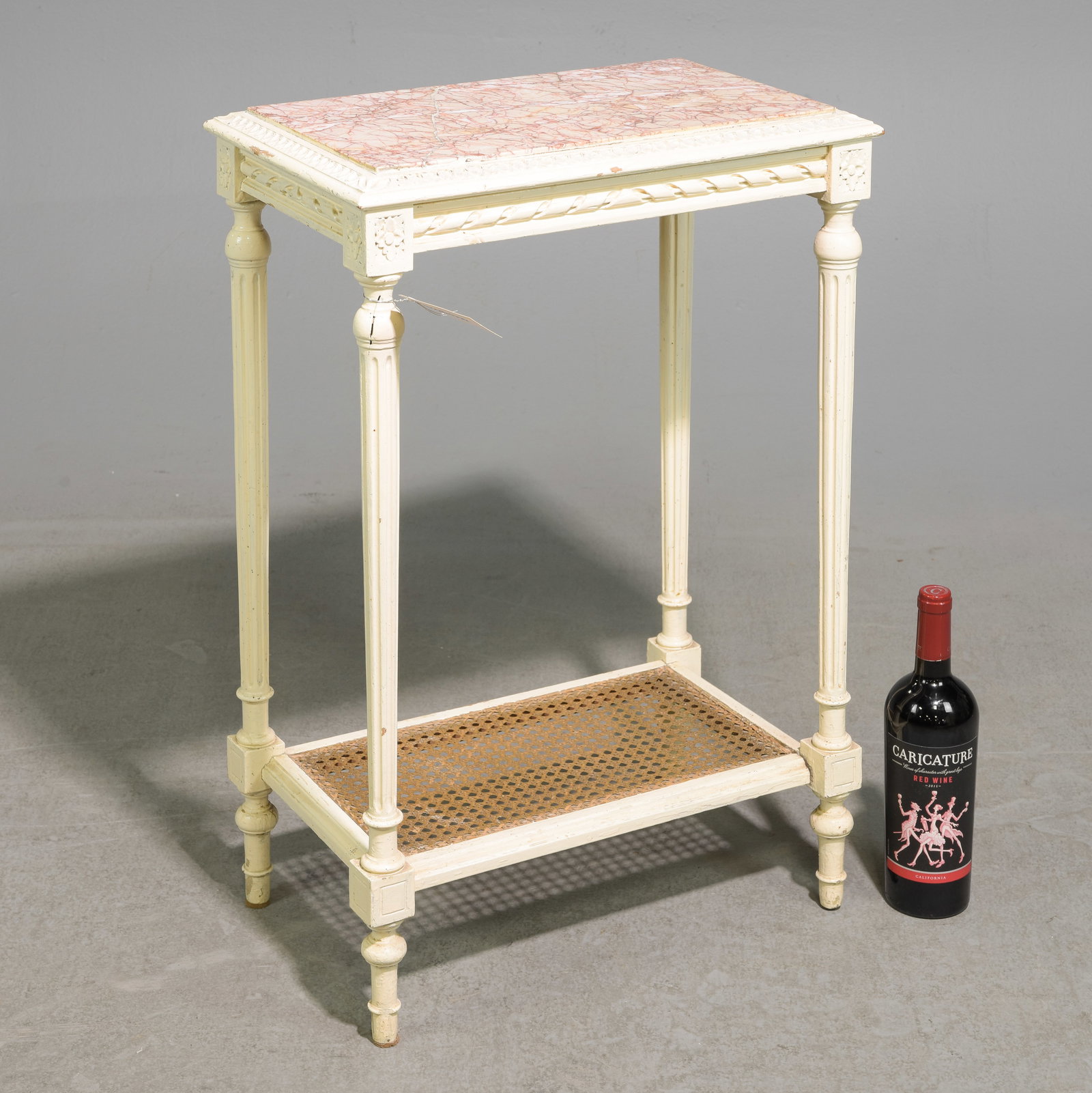 Louis XVI Style Painted Marble Top Occasional Table (1 of 3)