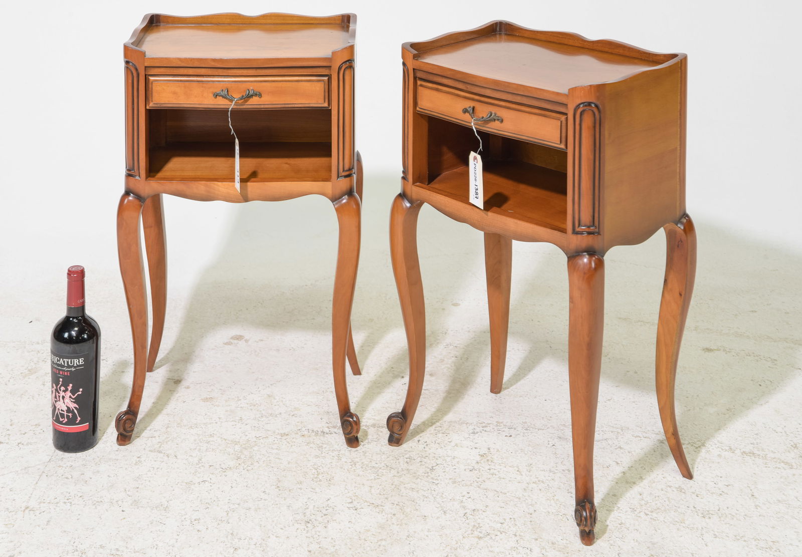 French Louis XV Style Pair of Cherry Occasional Tables (1 of 3)