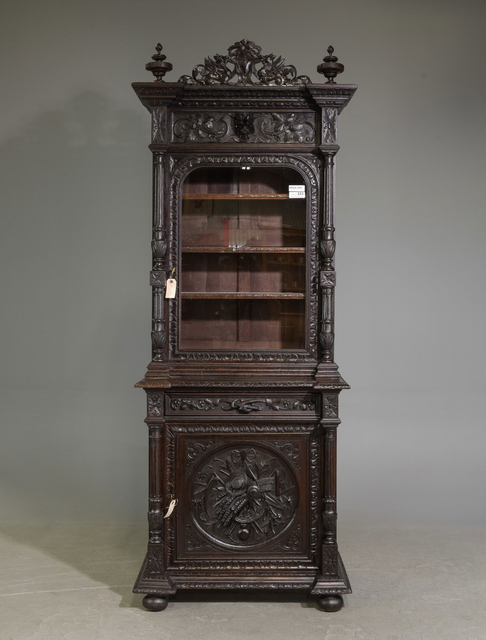 Louis XVI Style Carved Oak Cupboard c.1900-1920's (1 of 11)