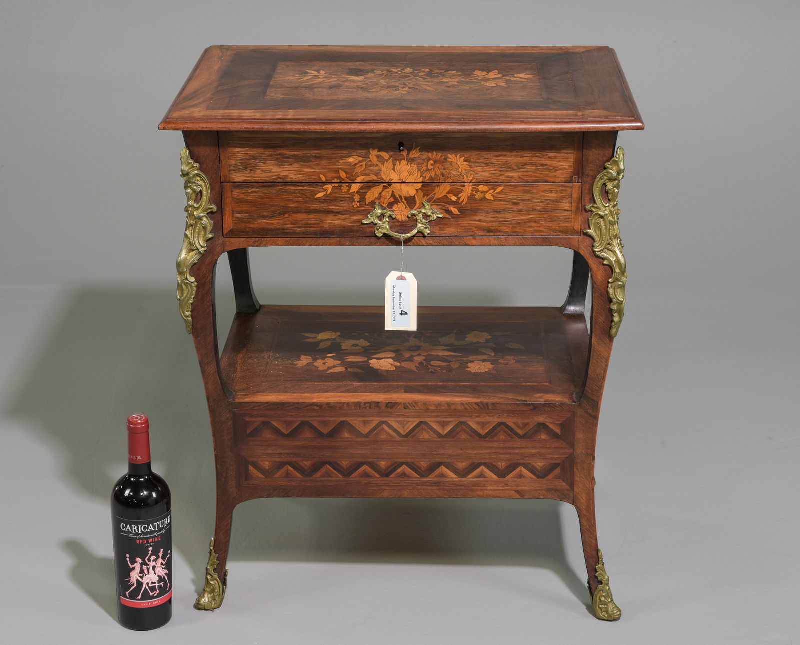 Louis XV Style Marquetry Inlaid Occasional Table (1 of 8)