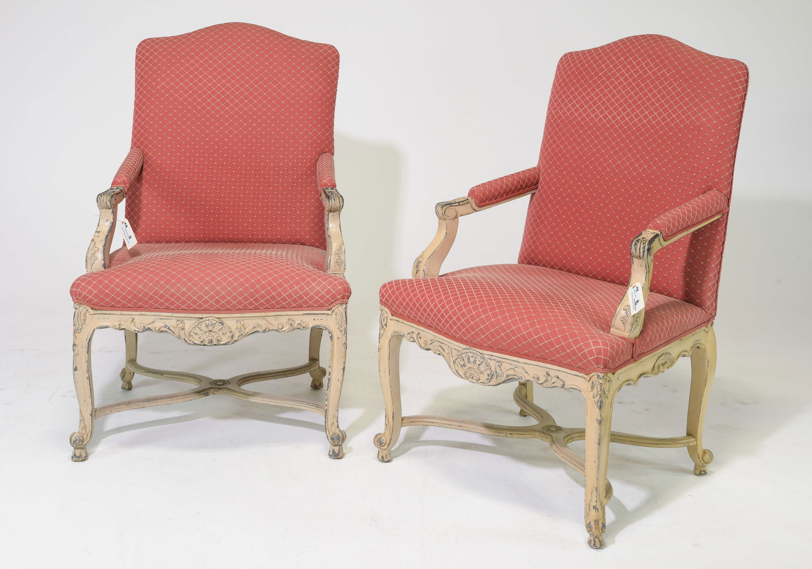 Louis XV Style Pair of Large Fireside Arm Chairs (1 of 4)