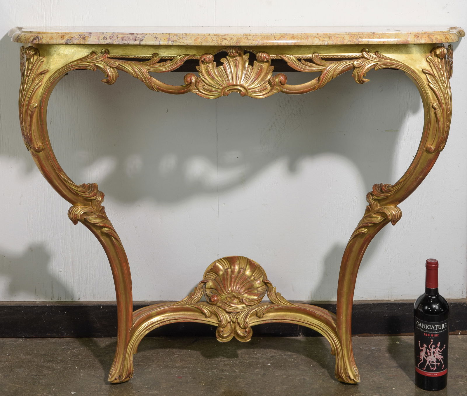 Louis XV Style Gold Marble Top Console / Table (1 of 4)