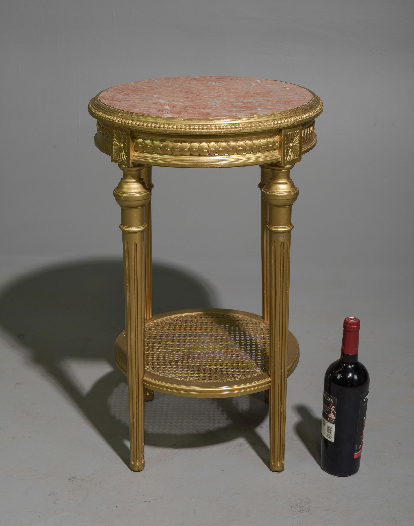 Louis XVI Style Gold Marble Top Occasional Table (1 of 3)