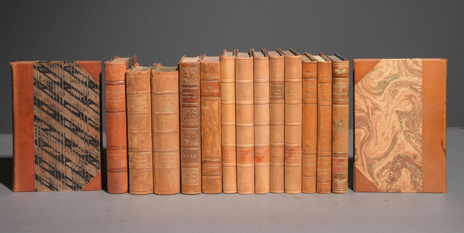 15 Assorted Leather Bound European Novels / Books #1 (1 of 4)