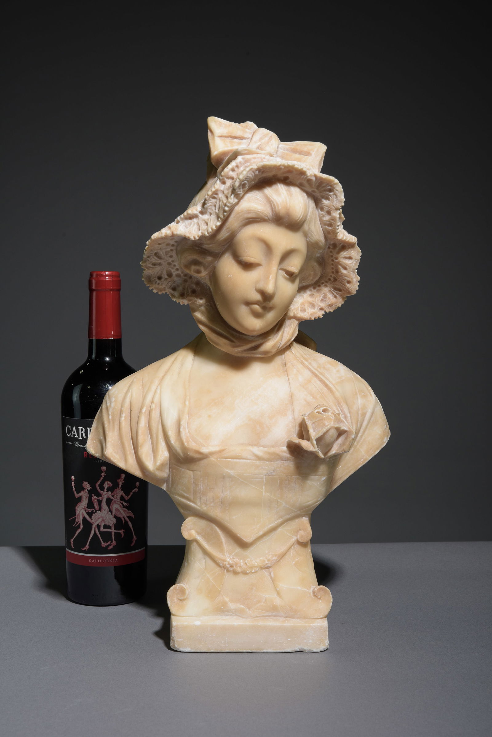 French Carved Alabaster / Stone Female Bust (1 of 6)