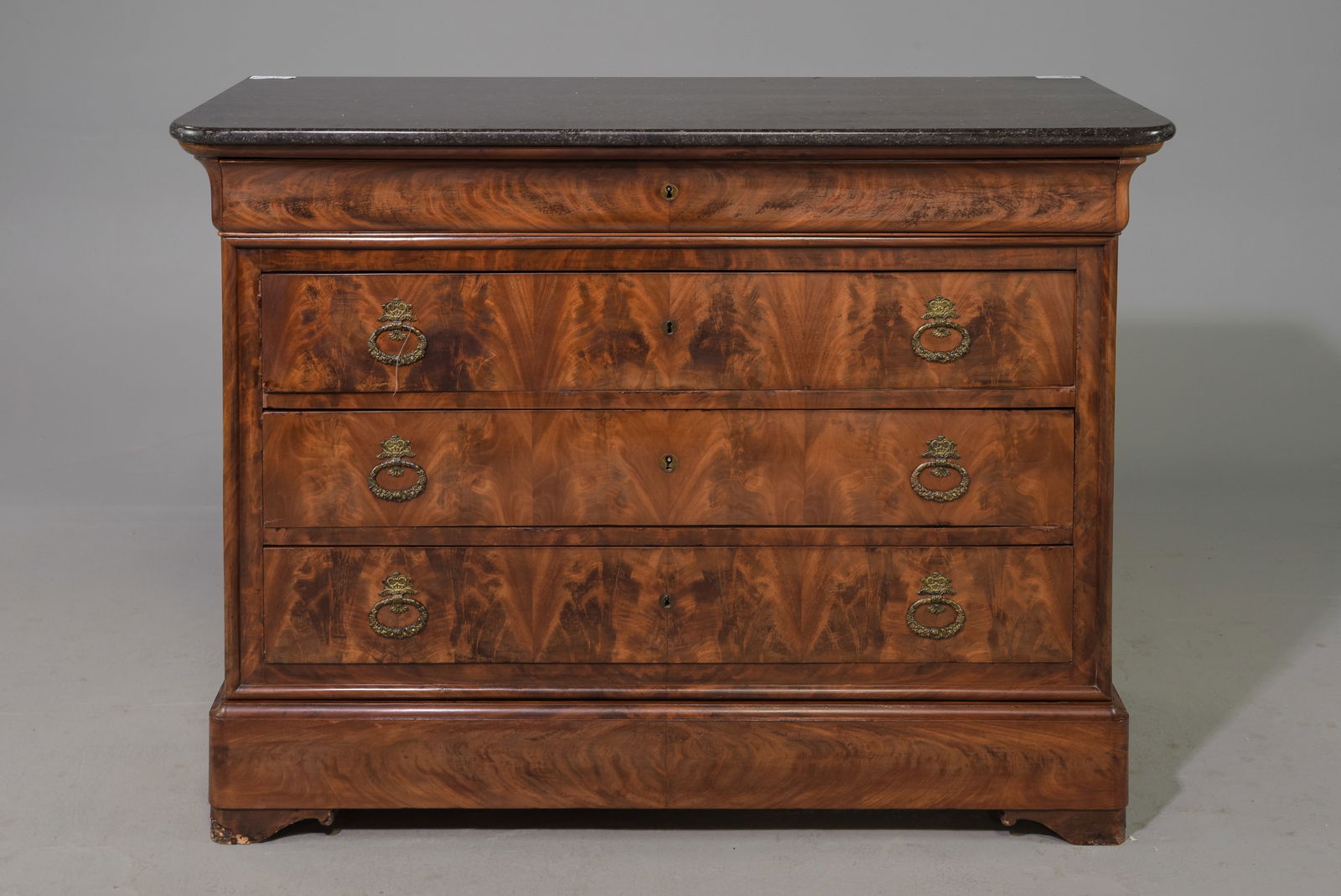 Louis Philippe Style Marble Top Walnut Chest (1 of 5)