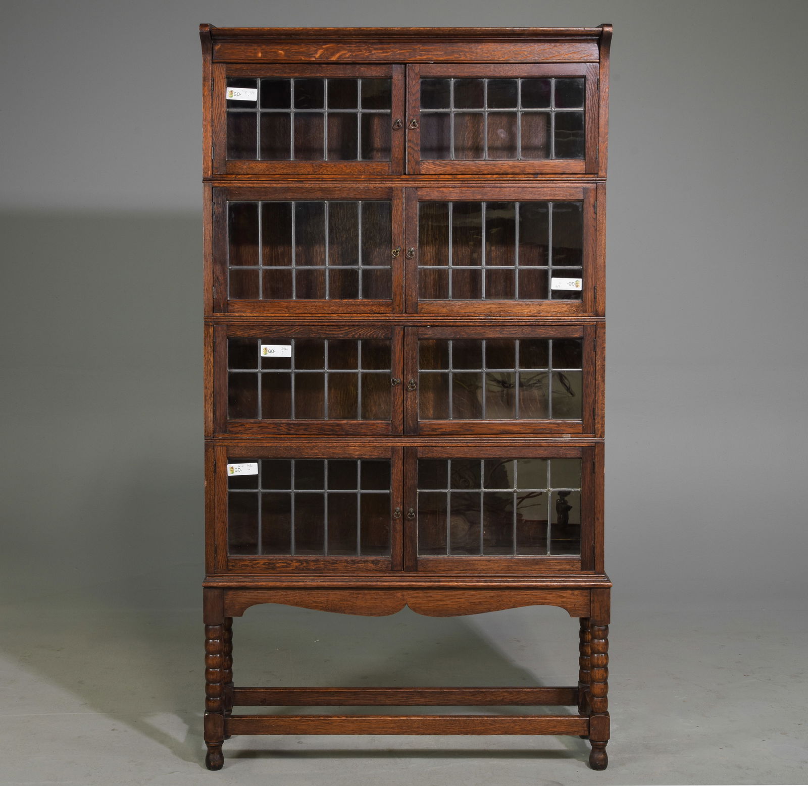 British Oak 4 Stacking Lawyers Bookcase (1 of 3)