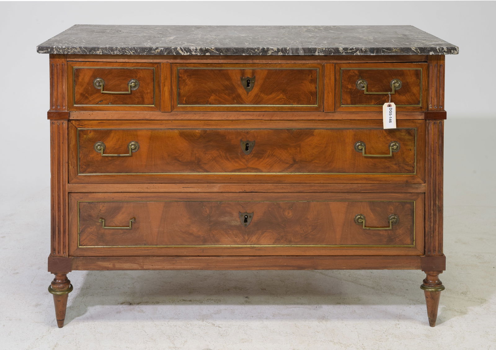 Louis XVI Style Large Marble Top Chest (1 of 7)