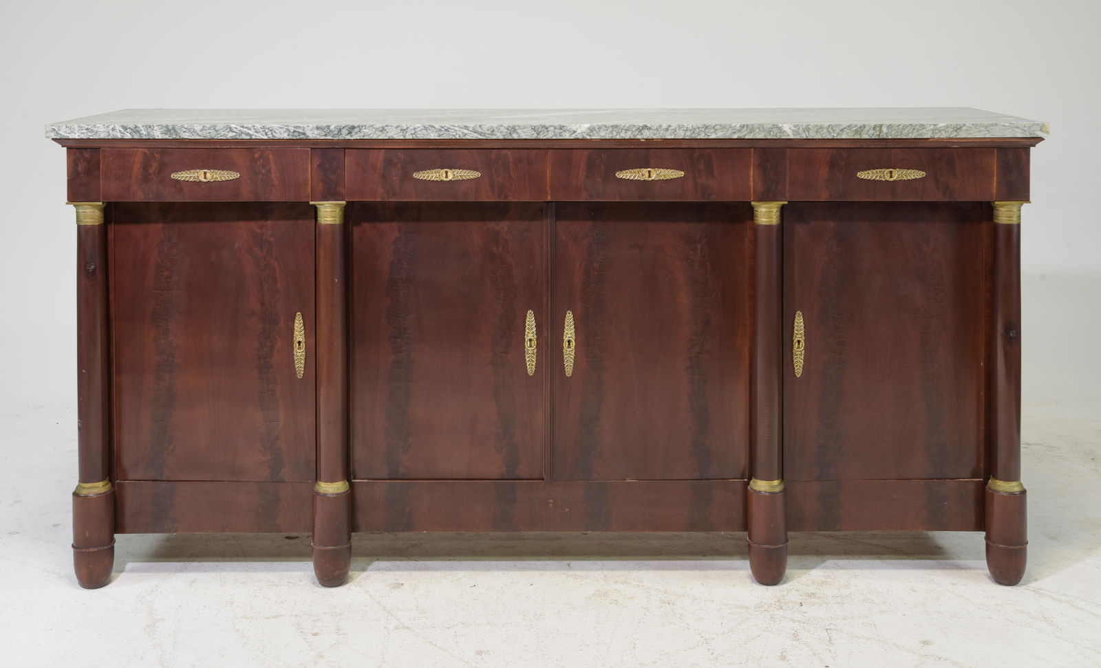 Empire Style Marble Top Mahogany Sideboard (1 of 8)