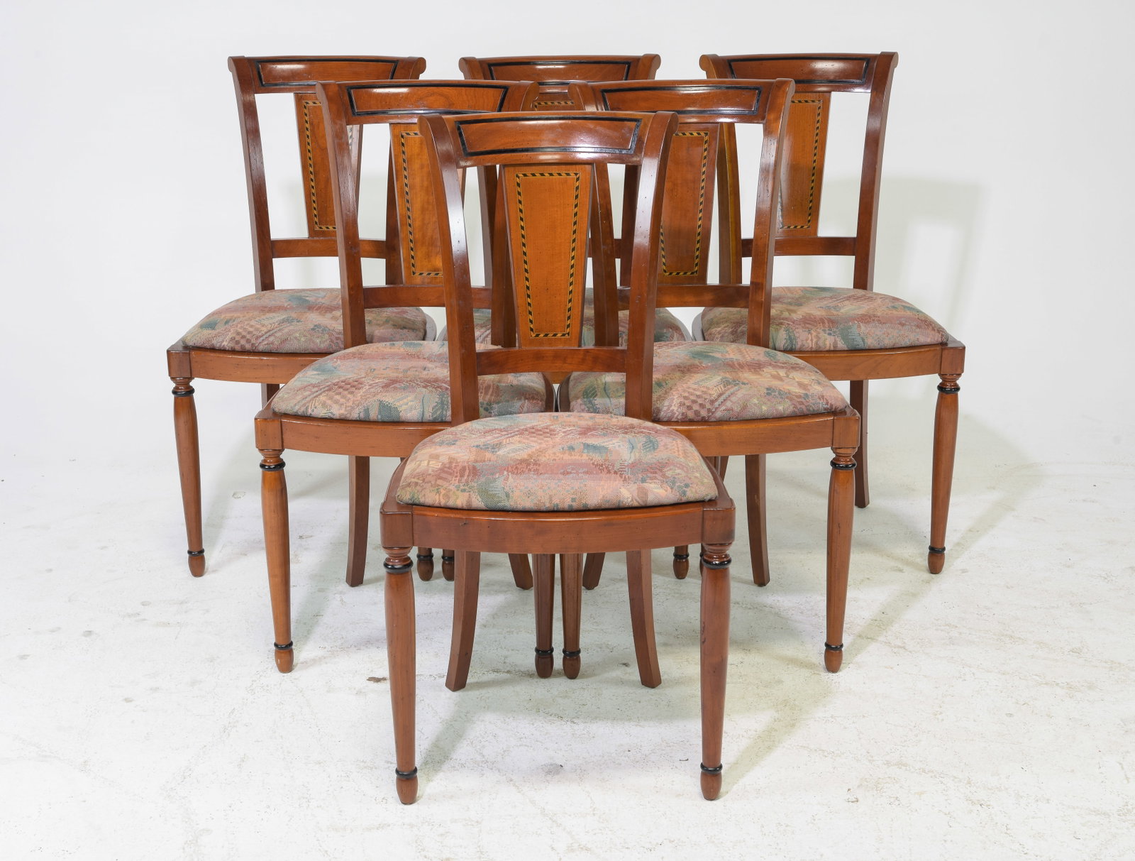 French Set of 6 Fruitwood Dining Chairs c.1940's: French Set of 6 Fruitwood Dining Chairs c.1940's-50's - 36.5 in tall x 19 x 19, Seat height is 18 inches