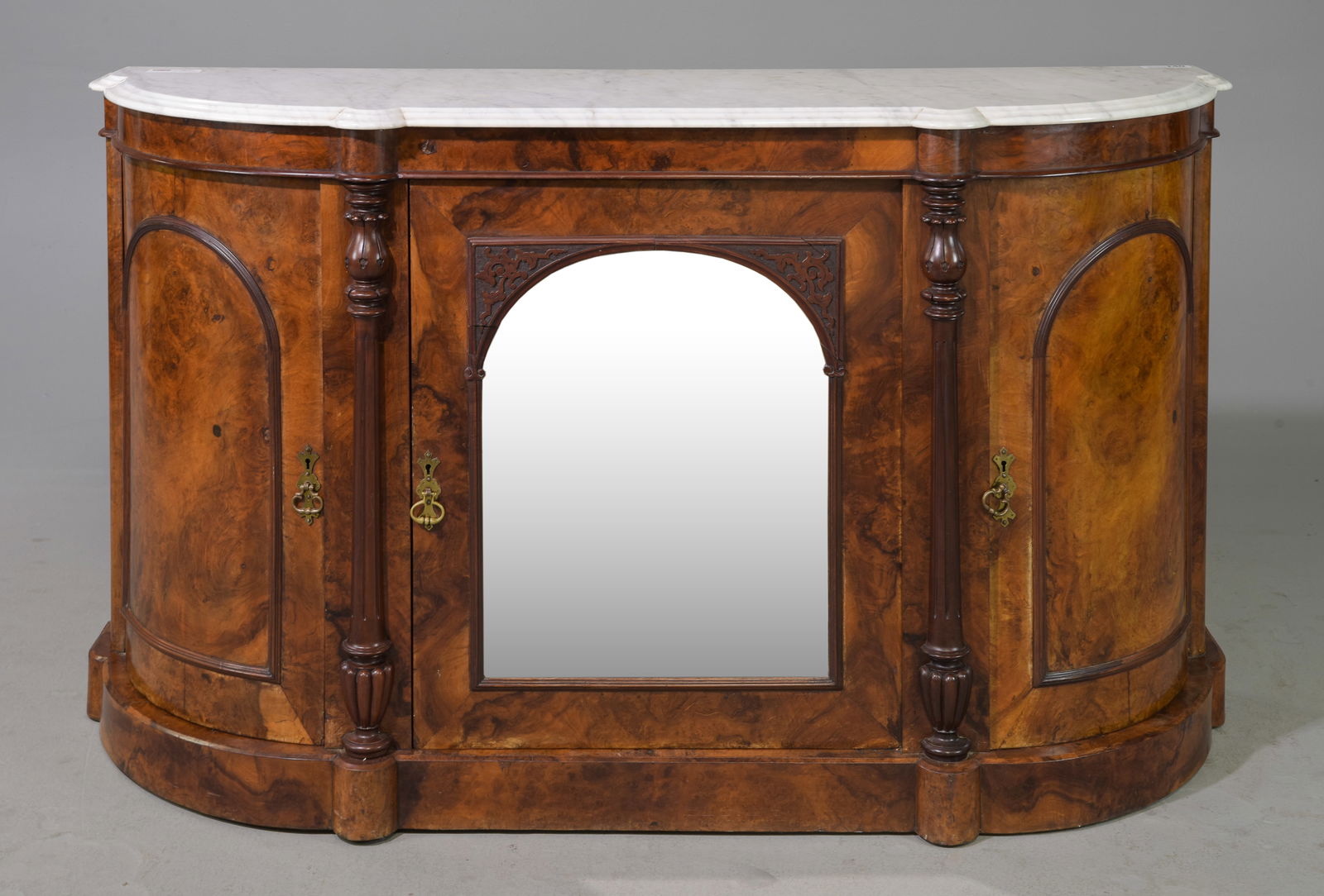 British Mahogany White Marble Top Buffet (1 of 7)