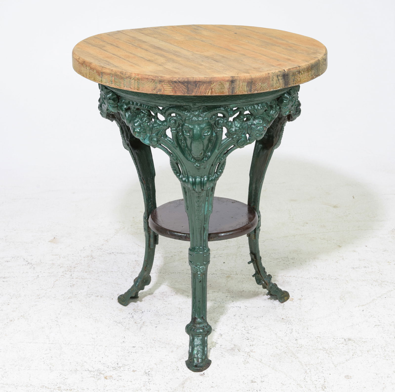 British Green Painted Iron Base Pub Table (1 of 5)