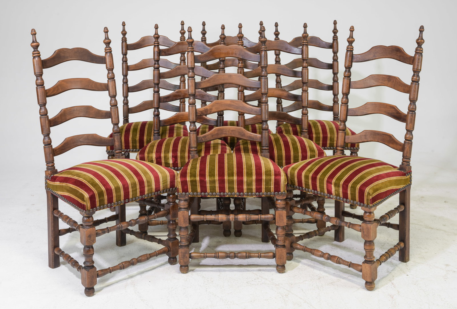 French Set of 8 High Back Dining Chairs c.1920's-30's (1 of 4)