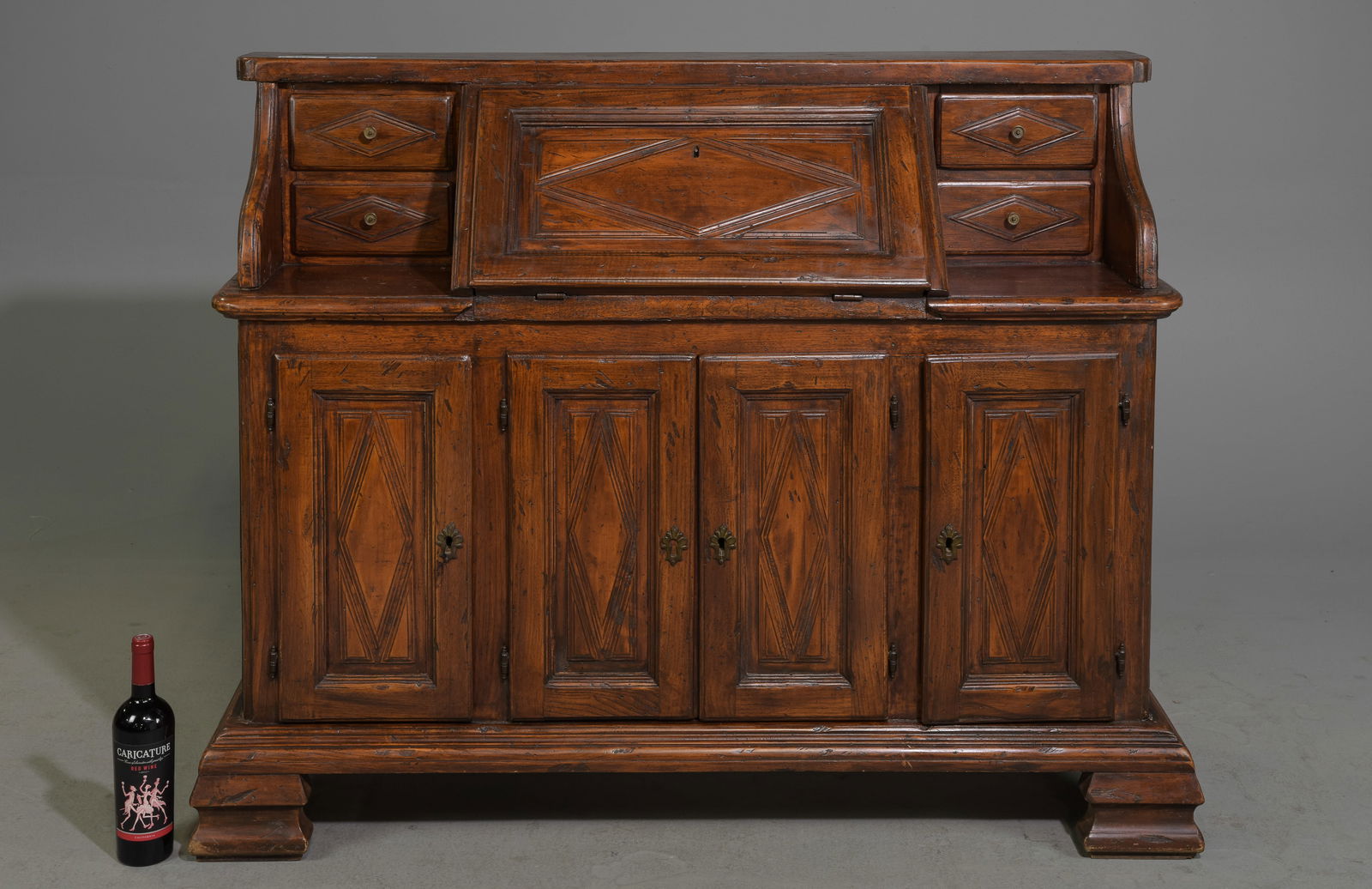 Rustic Oak Drop Front Desk / Letter Cabinet (1 of 5)