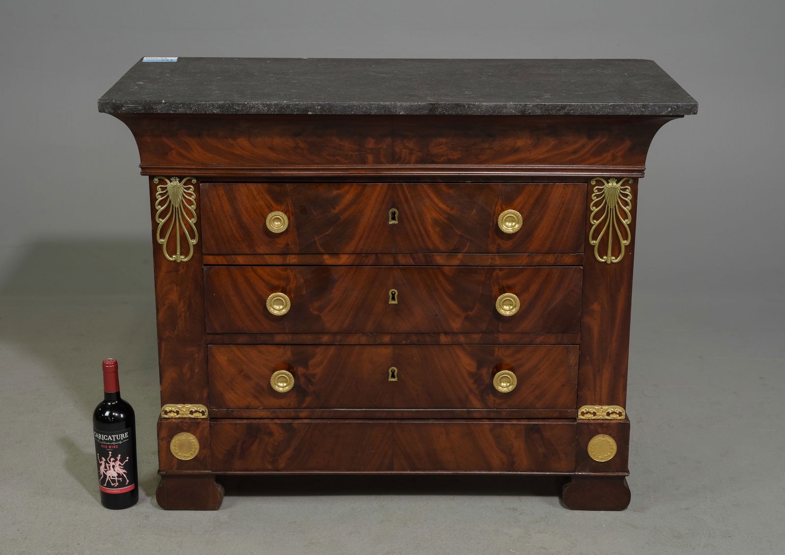 French Empire Style Marble Top 3 Drawer Chest (1 of 6)