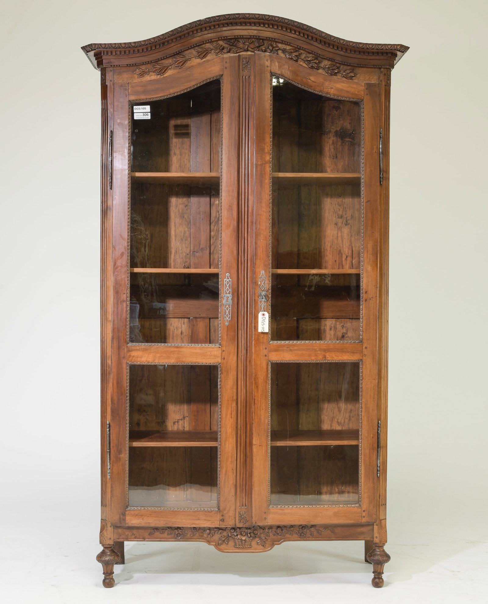 French Walnut Double Door Cupboard / Bookcase (1 of 10)