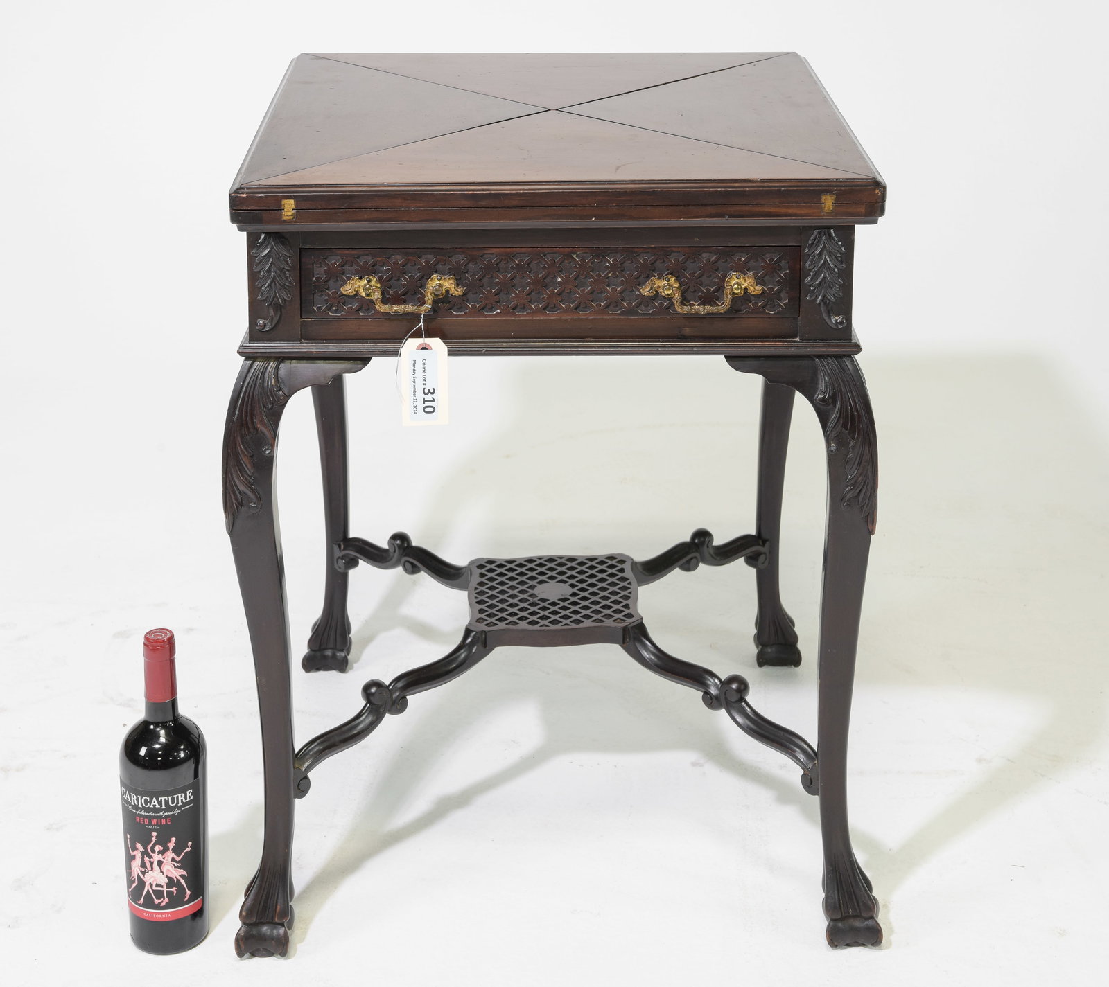 English Mahogany Envelope Card Table c.1920's (1 of 10)