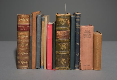 13 Assorted Small English Books, Record Books, Etc.
