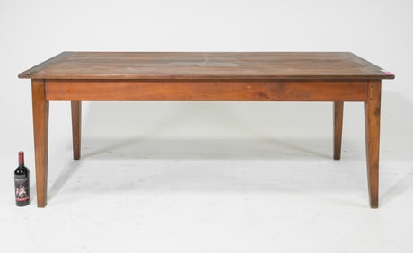 French Rustic Farmhouse Table with Tapered Legs