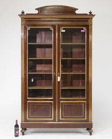 Louis XVI Style Mahogany Double Door Bookcase