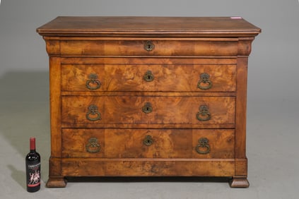 Louis Philippe Style Walnut Four Drawer Chest