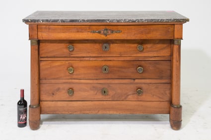 French Empire Style Marble Top Chest