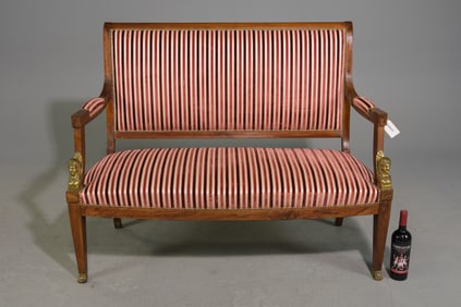 French Empire Style Mahogany Sofa / Settee