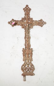 French Iron Crucifix with Jesus