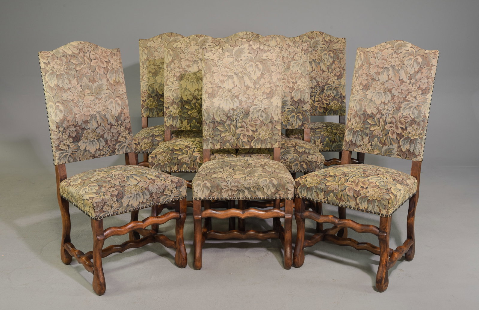 French Mouton Style Set of 8 Dining Chairs: French Mouton Style Set of 8 Dining Chairs - 43.5 in tall x 19.5 x 22, Seat height is 19.5 inches