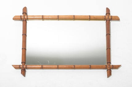French Faux Bamboo Framed Mirror #1