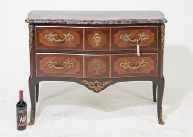 Louis XV Style Marble Top Two Drawer Chest