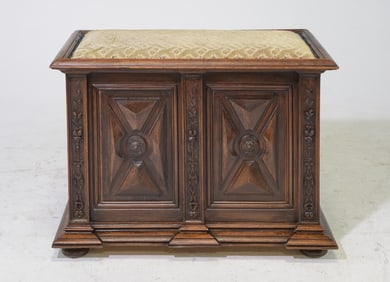 French Walnut Upholstered Trunk